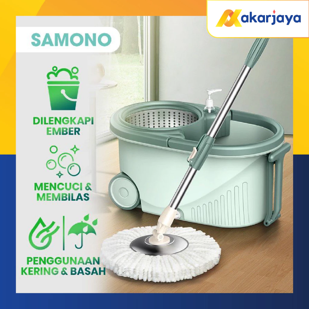 BONBOX BCT704 BCT708 Alat Pel Lantai Putar Otomatis Spin MOP Cuci dan Bilas