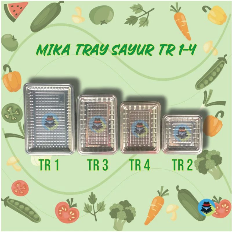 (50 PCS) Mika Tray Plastik Sayur dan Buah TR 1 2 3 4 5 6 Tebal Alas Sayur dan Buah --- Hanya Alas