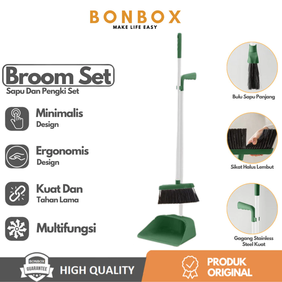 BONBOX BCT3305 Alat Sapu Pengki Pembersih Lantai Set Magic Broom Set