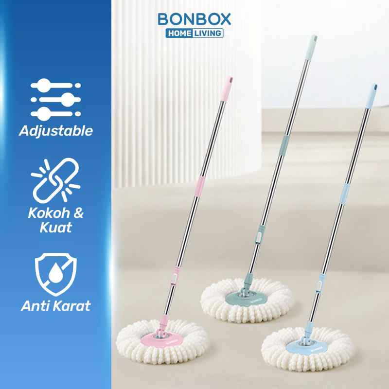 BONBOX Gagang Pel Mop Putar Tongkat Pel Putar Kain Pel Lantai Bisa Digunakan Untuk Semua Tipe Produk Pel BCT3505