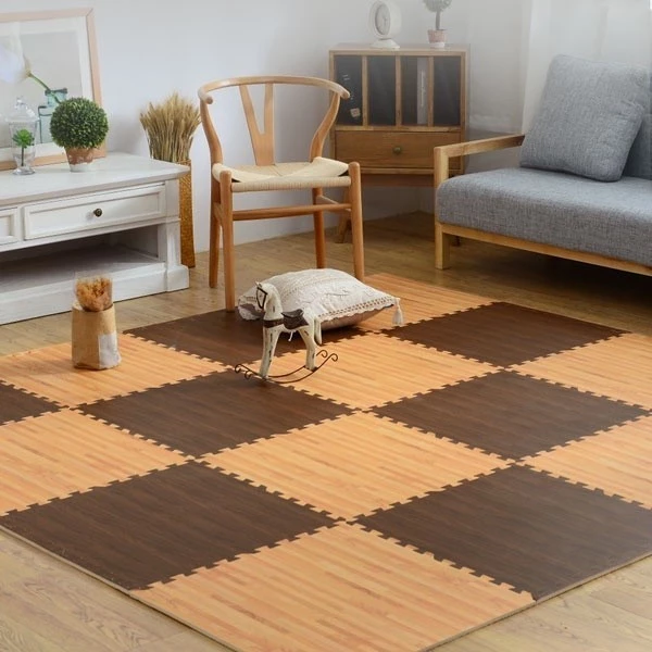 BONBOX BMP20 30x30CM Matras Puzzle Lantai Printed Motif Kayu Bahan PE ISI 9