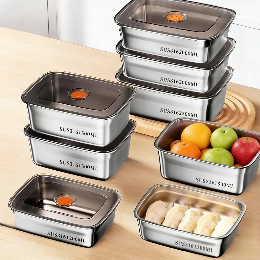 CitaRuma SUS316 Kotak Penyimpanan Tempat Wadah Makanan Kontainer Makanan Sayuran Food Box Stainless