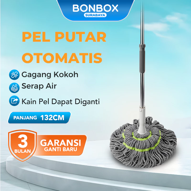 BONBOX Alat Pel Putar Otomatis Magic Twist Mop Pel Lantai Peras Otomatis  BCT3802
