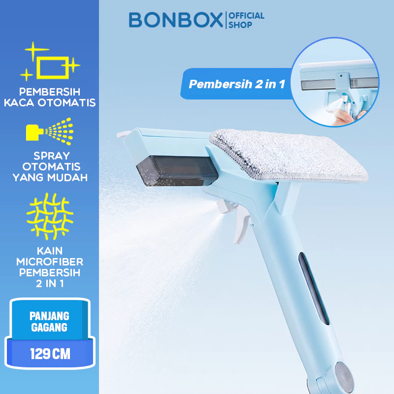 [NEW] BONBOX Pembersih Kaca 2 in 1 Otomatis Spray Gosok Kain Lap Pembersih Kikis dalam Satu Alat Pembersih Kaca BCT50806